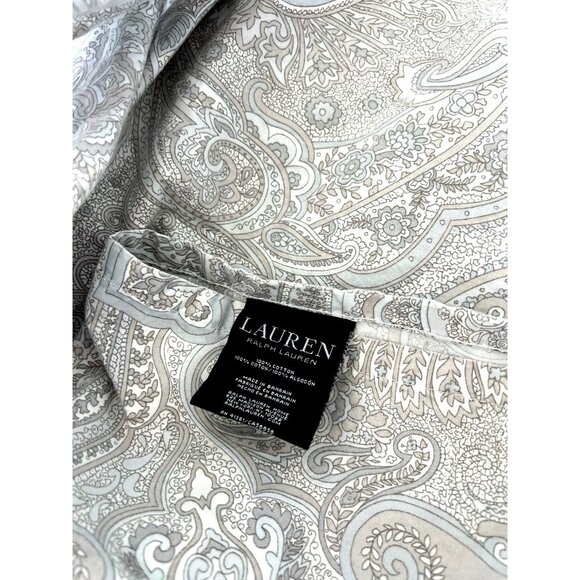 RALPH LAUREN Queen Flat Sheet Coral Beach 100% Cotton Paisley Taupe PRISTINE - Picture 7 of 16